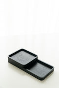 Handmade Black Oak Tray Set: Modern Valet & Kitchen Organizer