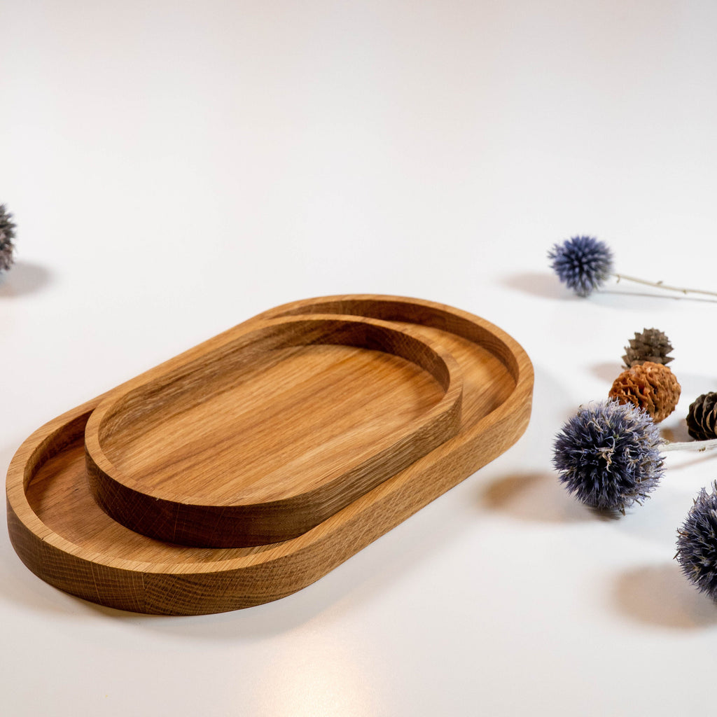 Oak Serving Tray – Minimalist Wooden Tray for Coffee, Decor & Organization