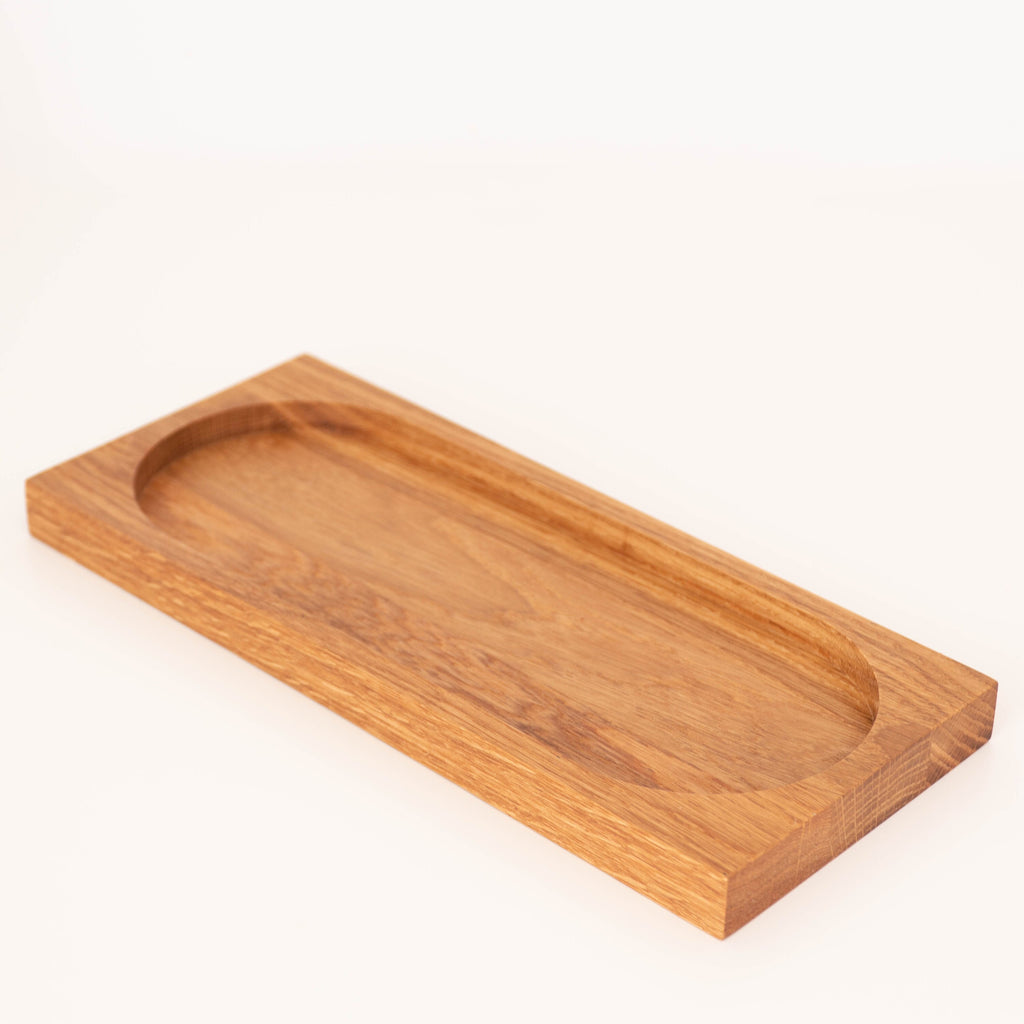 Handmade Oval Oak Tray: Decorative Plate, Desk Organizer