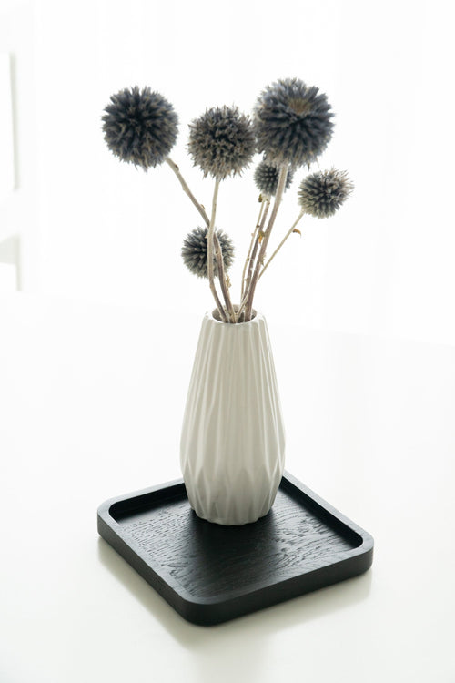 Handmade Black Oak Tray Set: Modern Valet & Kitchen Organizer