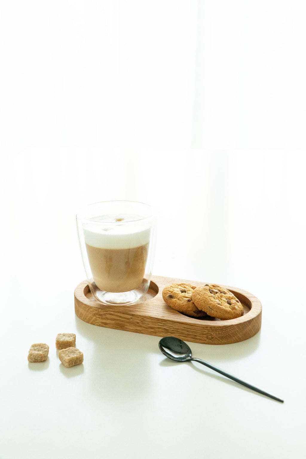 Oval Oak Wood Coffee Tray: Breakfast Serving Board (10x20 cm)