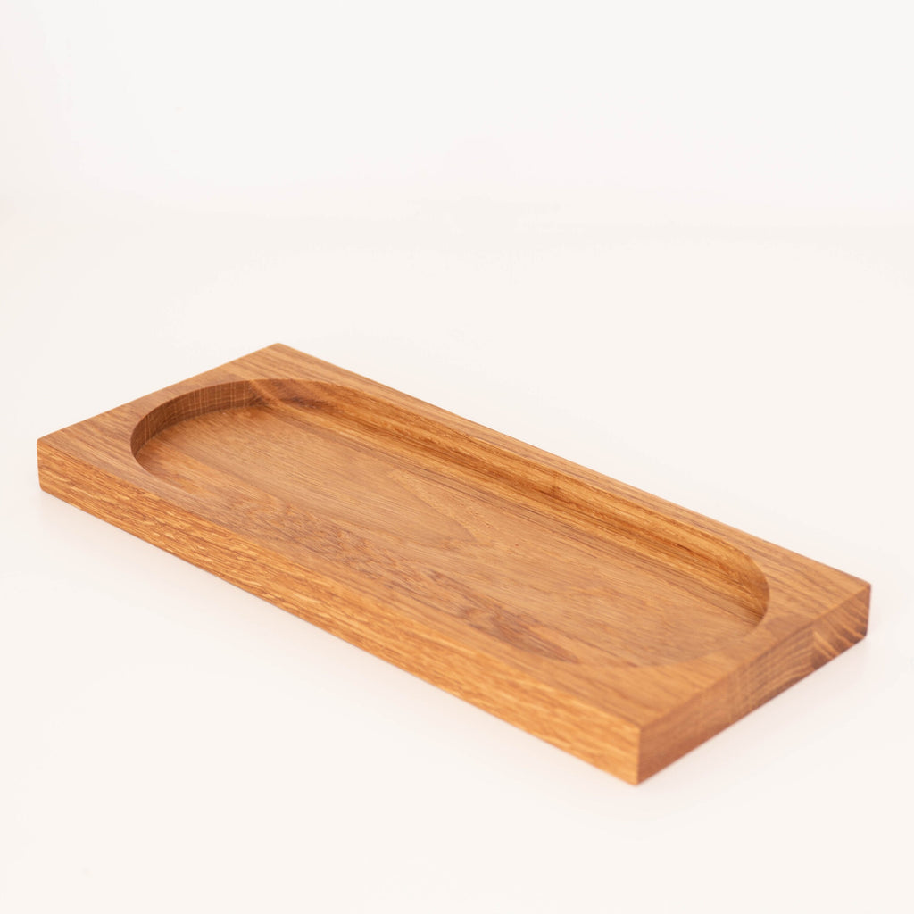 Handmade Oval Oak Tray: Decorative Plate, Desk Organizer