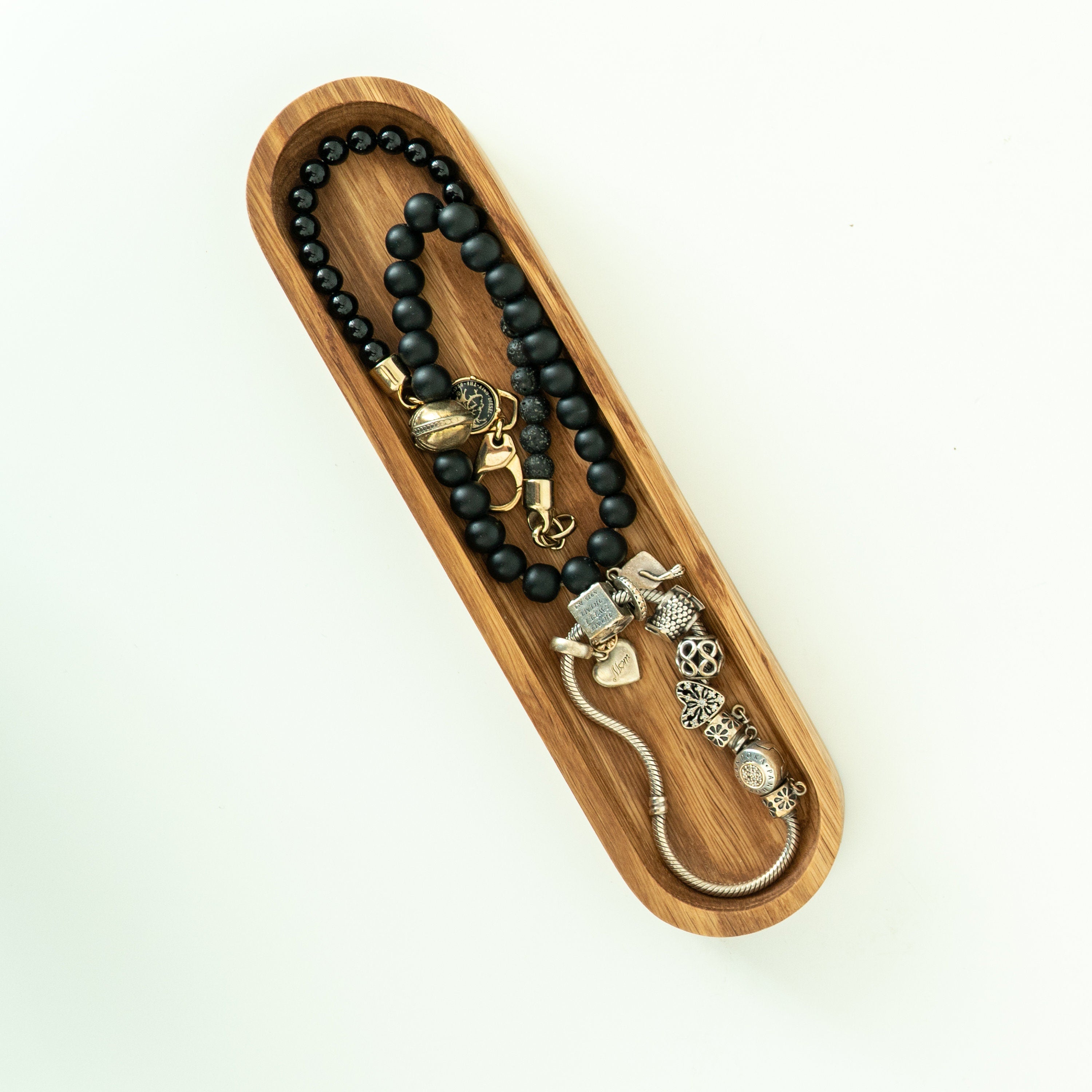 Slim Oak Tray – Narrow Wooden Organizer for Jewelry, Keys & Desk
