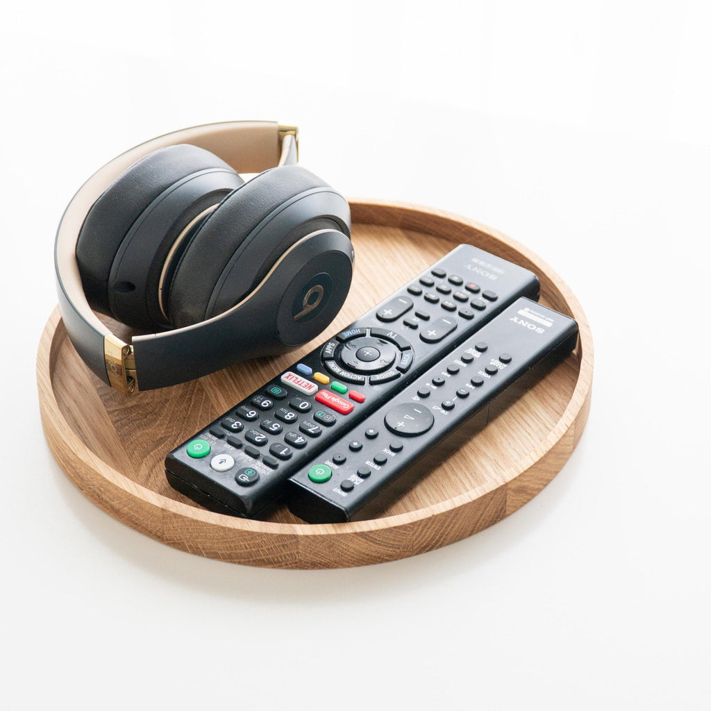 Oak Round Tray – Minimalist Wooden Tray for Coffee, Jewelry & Decor