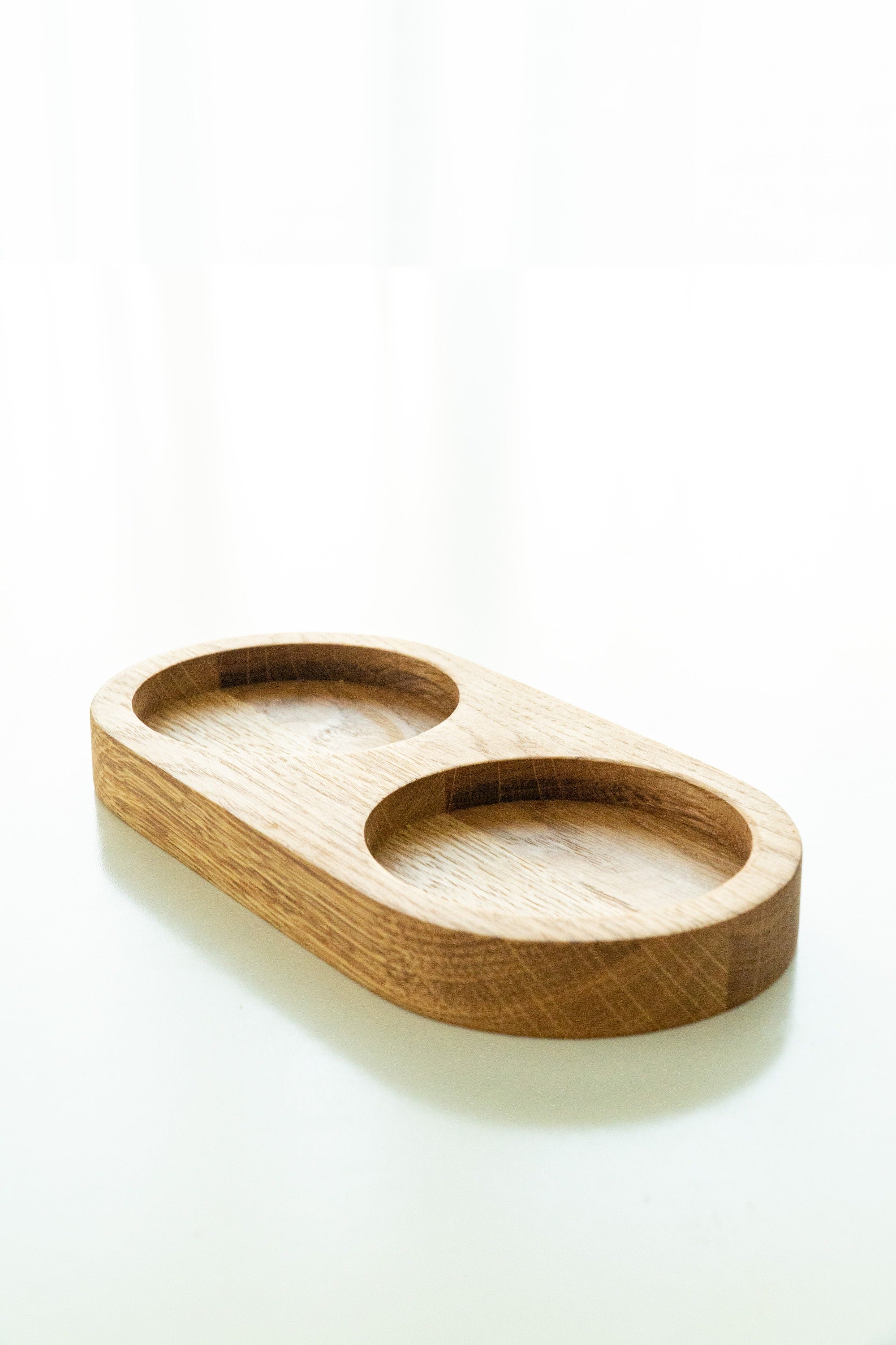 Oval Oak Wood Coffee Tray: Breakfast Serving Board (10x20 cm)