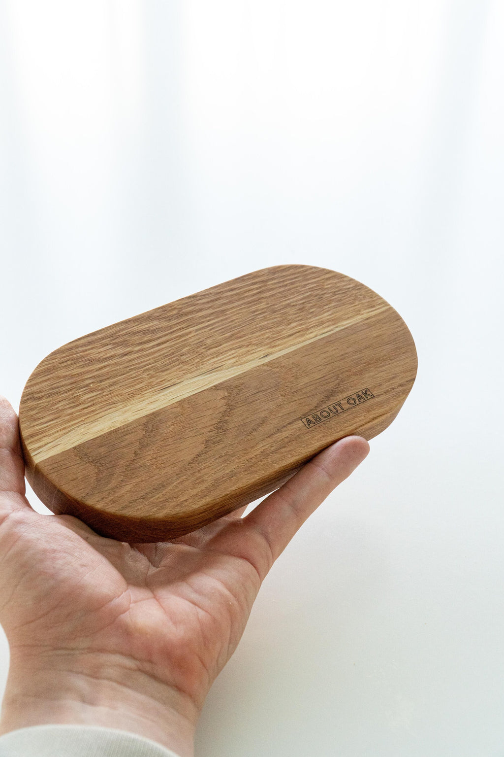 Oval Oak Wood Coffee Tray: Breakfast Serving Board (10x20 cm)