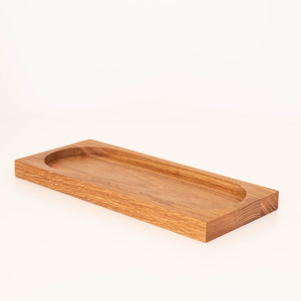 Handmade Oval Oak Tray: Decorative Plate, Desk Organizer