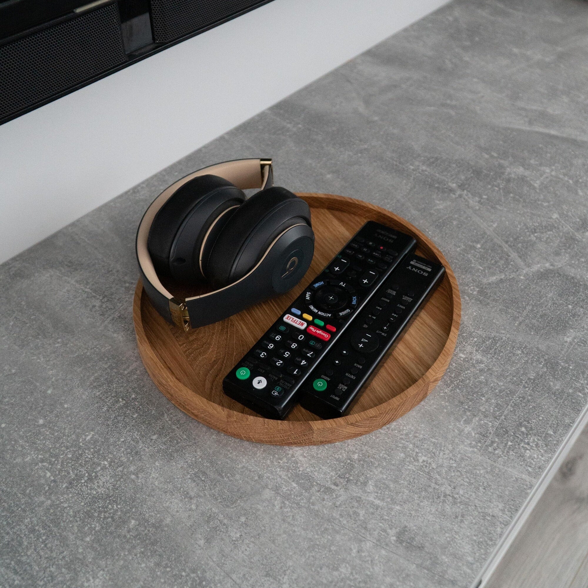 Round Oak Tray – Minimalist Wooden Tray for Coffee, Jewelry & Decor