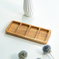 Handmade Oak Wood Desk Organizer: 4-Chamber Wooden Sorting Tray