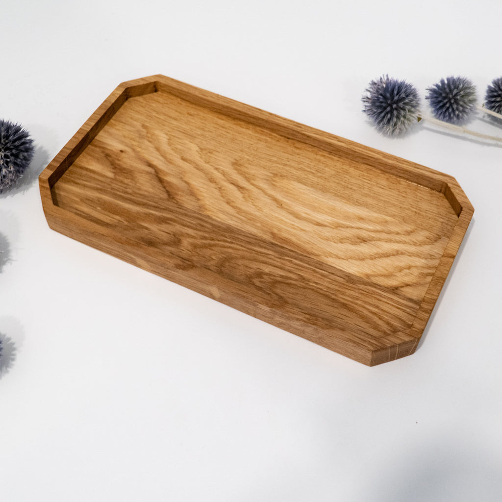 Solid Oak Valet Tray: Home Office Pen & Jewelry Organizer