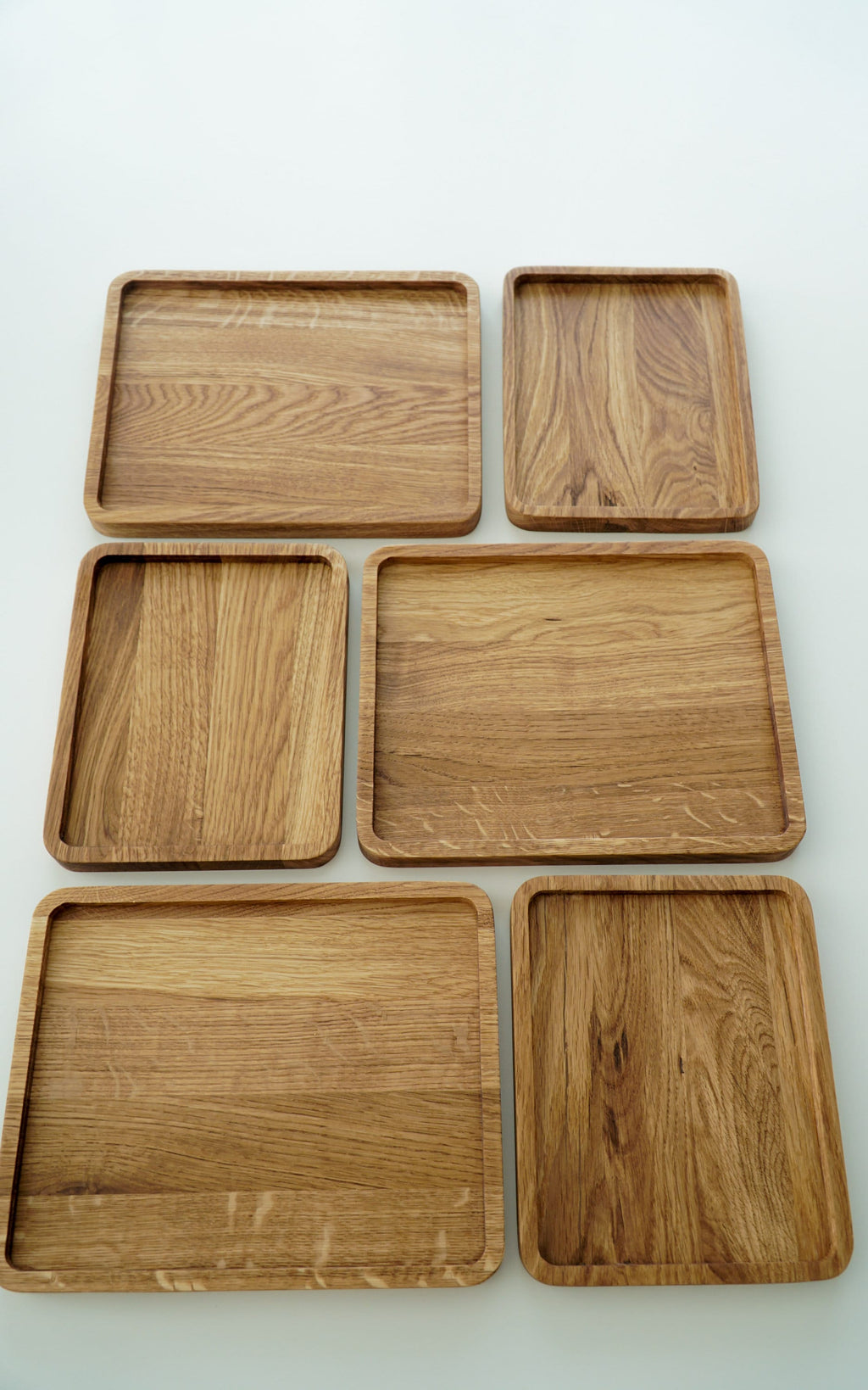 Modern Oak Wood Desk Tray: Jewelry, Keys, Watch (18 x 22cm)