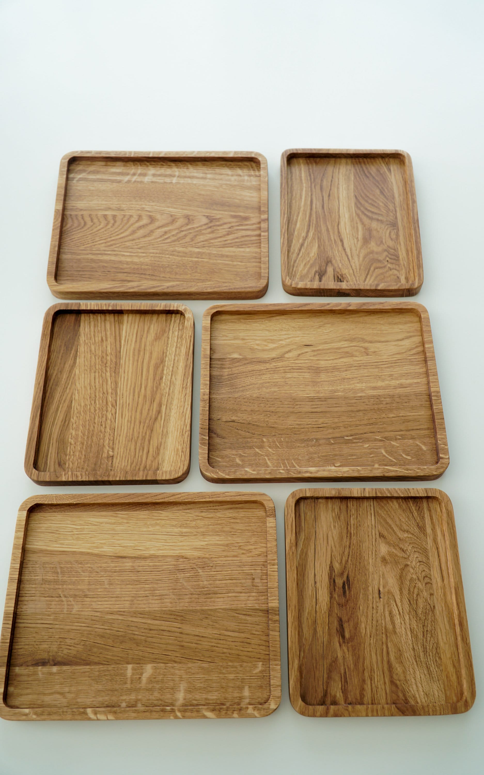 Modern Oak Wood Desk Tray: Jewelry, Keys, Watch (18 x 22cm)